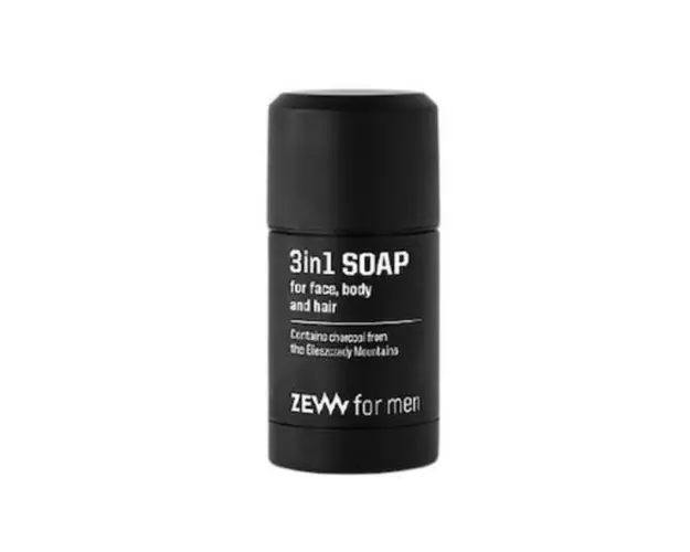 Sapun natural 3 in 1, pentru fata, corp, par, cu carbune din Muntii Bieszczady, efect antibacterian, hidrateaza pielea in profunzime, Zew for men, 85 ml