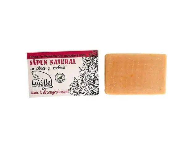 Sapun natural cu citrice si verbina - tonic si decongestionant, Lucille, 90 g