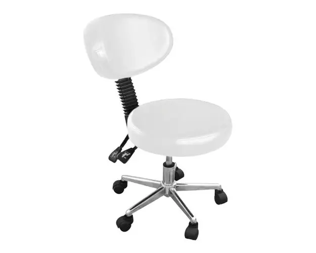 Scaun cu Spatar si Roti pentru Salon CH-810B(T) - Beautyfor Master Chair, Alb, 1 buc
