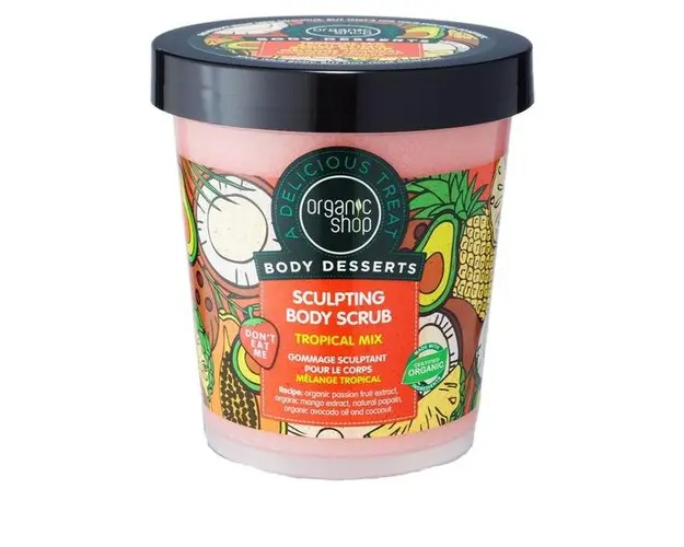 Scrub de Corp pentru Remodelare Tropical Mix Organic Shop, 450 ml