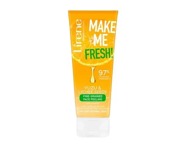 Scrub Facial - Lirene Dermo Program Make Me Fresh! Yuzu &amp; Lychee Seeds, 75 ml