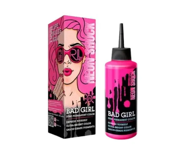 Vopsea PROFESIONALA directa semi-permanenta - BAD GIRL - NEON SHOCK - Roz Neon/UV, 150ml