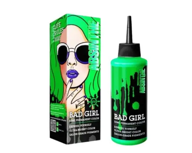 Vopsea directa semi-permanenta - Bad Girl -ABSINTHE - Verde Neon /Uv, 150ml