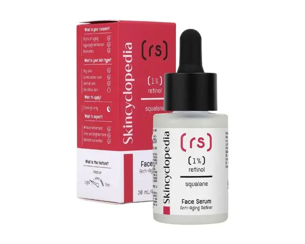 Ser Facial de Noapte Impotriva Imbatranirii Premature a Pielii cu Retinol si Scualan - Camco Skincyclopedia Retinol &amp; Squalane Face Serum Anti-Aging Refiner, 30 ml