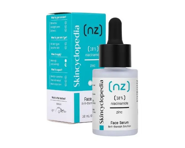 Ser Facial pentru Corectarea Imperfectiunilor cu Niacinamida si Zinc - Camco Skincyclopedia Niacinamide &amp; Zinc Face Serum Anti-Blemish Solution, 30 ml