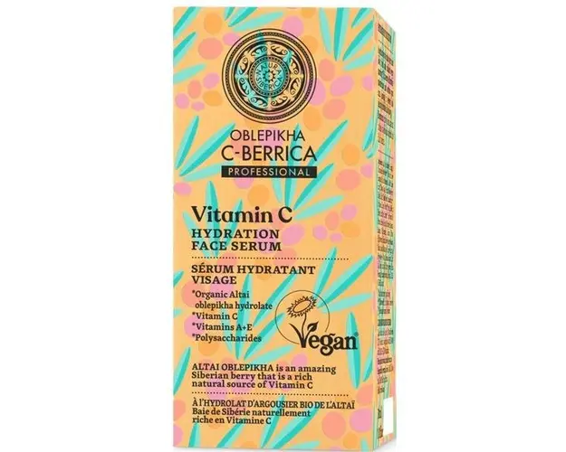 Ser Hidratant Iluminator pentru Ten cu Vitamina C Oblepikha C-Berrica, 30 ml