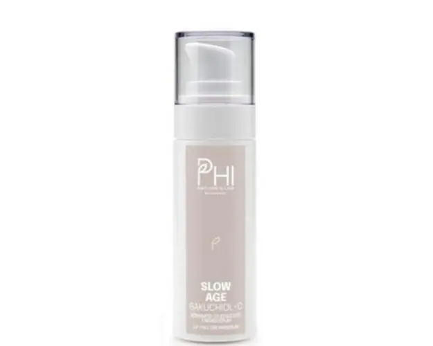 Ser Lifting anti-rid pentru ten matur Bakuchiol and Vitamin C Slow Age Cream Serum PHI Cosmetics, 30ml