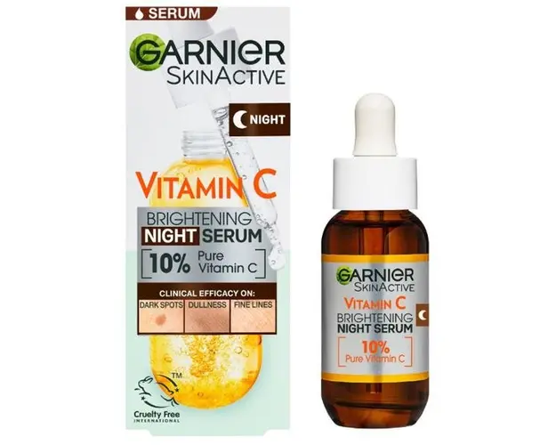 Serum de Noapte cu 10% Vitamina C Pura - Garnier Skin Naturals Vitamin C Brightening Night Serum, 30 ml