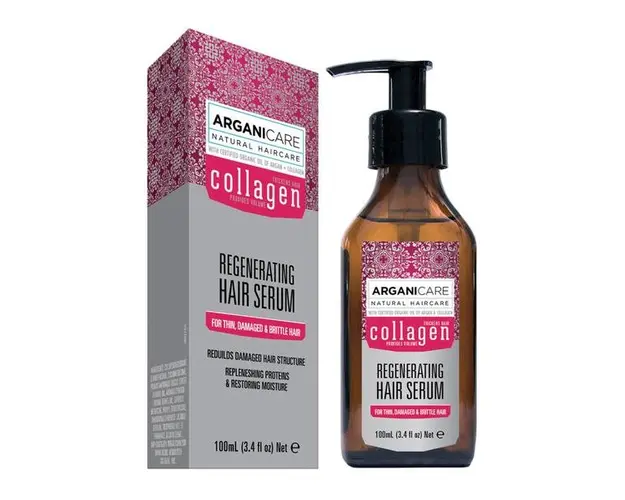 Serum Reparator cu Colagen pentru Par Subtire, Deteriorat si Fragil Arganicare, 100ml