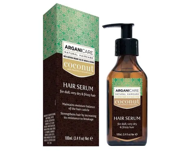 Serum Reparator cu Ulei de Cocos pentru Par Fara Stralucire, Foarte Uscat si Frizzy Arganicare, 100ml
