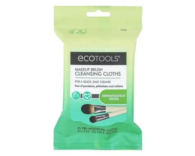 Servetele Umede pentru Curatarea Pensulelor - Eco Tools Makeup Brush Cleansing Cloths, 25 buc