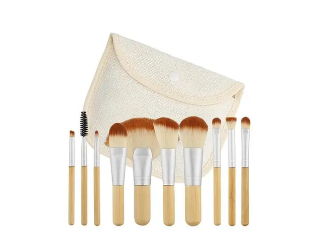 Set 10 Pensule pentru Machiaj - Mimo Makeup Brush Bamboo, 10 buc