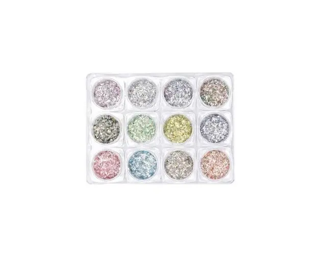 Set 12 decoratiuni pentru unghii, Global Fashion, paiete, Multicolor