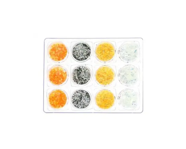 Set 12 decoratiuni unghii, Global Fashion, paiete fagure, Mix