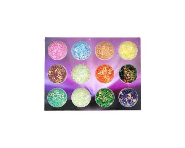 Set 12 decoratiuni unghii, Global Fashion, paiete, Mix de culori