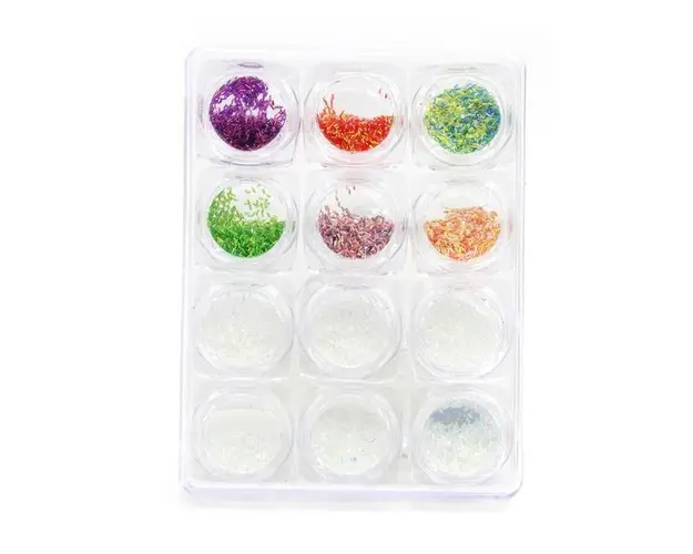 Set 12 decoratiuni unghii, Global Fashion, paiete mix, Multicolor