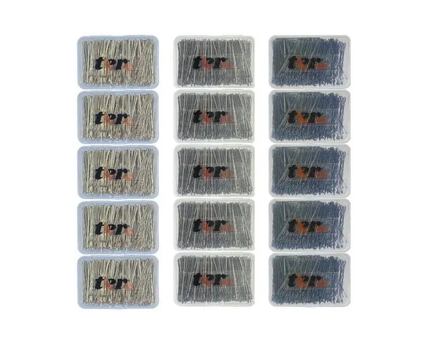 Set 15 Cutii Agrafe de Par Ondulate Ter22, 5 cm, cu Bulb &ndash; Aurii, Negre, Maro (5 cutii/culoare)