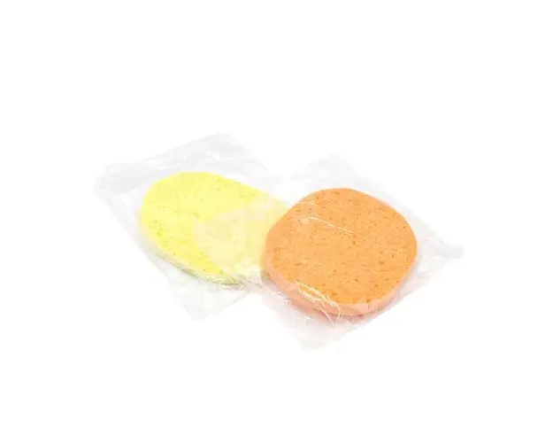 Set 2 bucati, burete pentru curatat fata, oval, portocaliu/galben