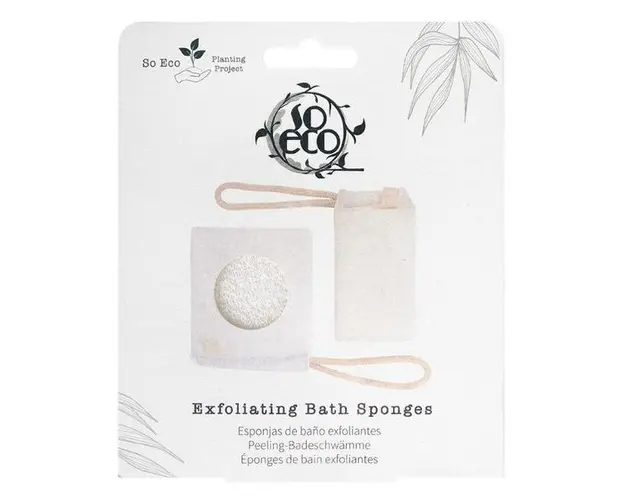 Set 2 Bureti de Baie Ecologici Exfolianti - So Eco Exfoliating Bath Sponges, 1 set