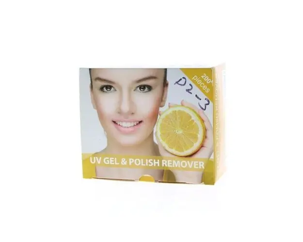 Set 200 folii de aluminiu indepartare oja, Global Fashion, Galben