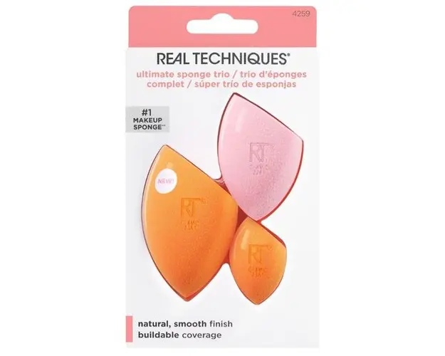Set 3 Bureti pentru Machiaj - Real Techniques Ultimate Sponge Trio, 1 set