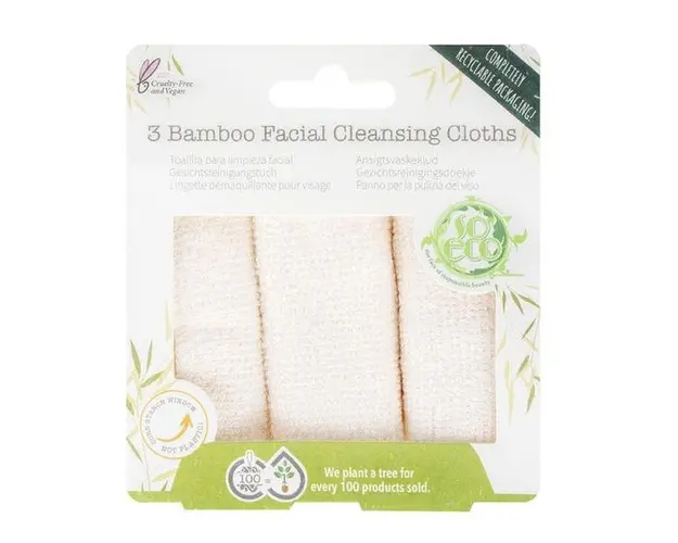Set 3 Prosoape Ecologice din Bambus pentru Curatarea Fetei - So Eco 3 Bamboo Facial Cleansing Brush,1 set
