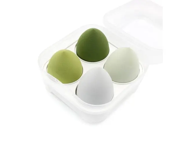 Set 4 bucati burete make-up, pentru fond de ten, verde