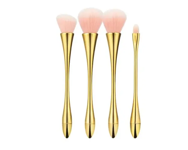 Set 4 Pensule Aurii pentru Machiaj - Mimo Makeup Brush Golden, 4 buc