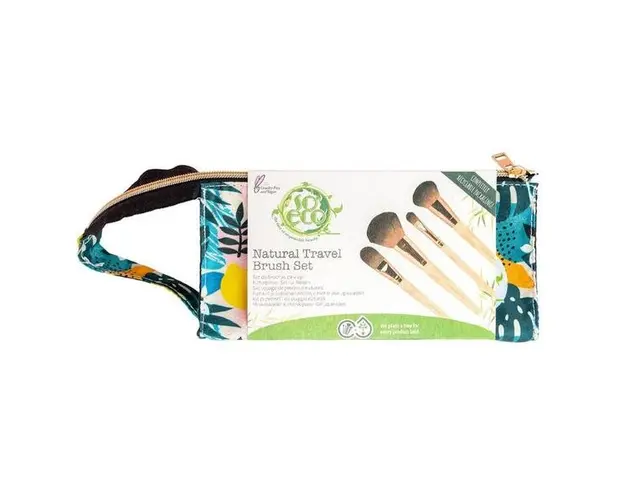 Set 4 Pensule Ecologice pentru Machiaj - So Eco Natural Travel Brush Set, 1 set