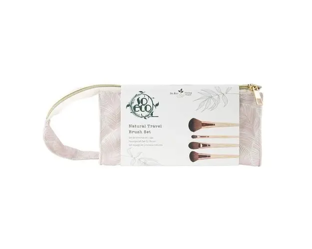 Set 4 Pensule Ecologice pentru Machiaj - So Eco Natural Travel Nude Brush Set, 1 set