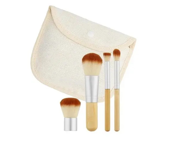Set 4 Pensule pentru Machiaj - Mimo Makeup Brush Bamboo, 4 buc