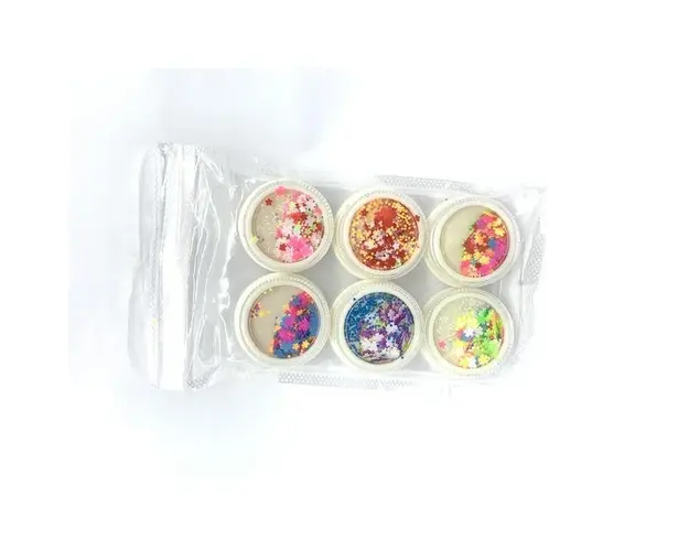 Set 6 decoratiuni unghii, Global Fashion, mix paiete, Culori diverse
