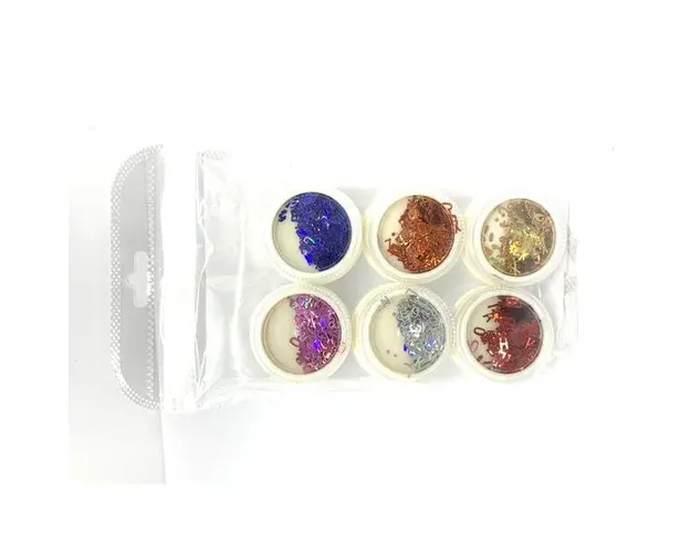 Set 6 decoratiuni unghii, Global Fashion, paiete litere, Multicolor