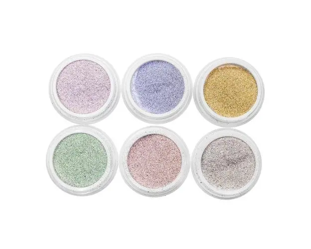 Set 6 decoratiuni unghii, Global Fashion, sclipici, Multicolor