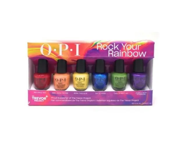 Set 6 nuante lac de unghii, Opi, Rock your Rainbow Colection, 4x3,75 ml