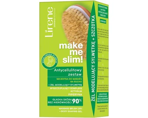 Set anticelulitic Lirene Make Me Slim - gel remodelator corporal si perie pentru masaj uscat , 100ml