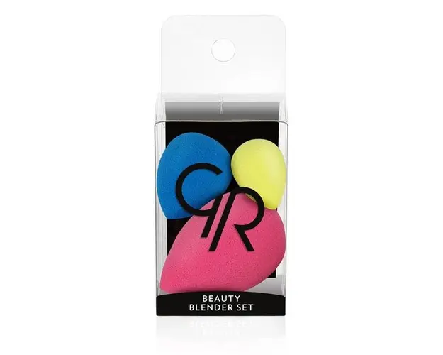 Set Aplicatoare Machiaj din Burete Beauty Blender Golden Rose, 3buc