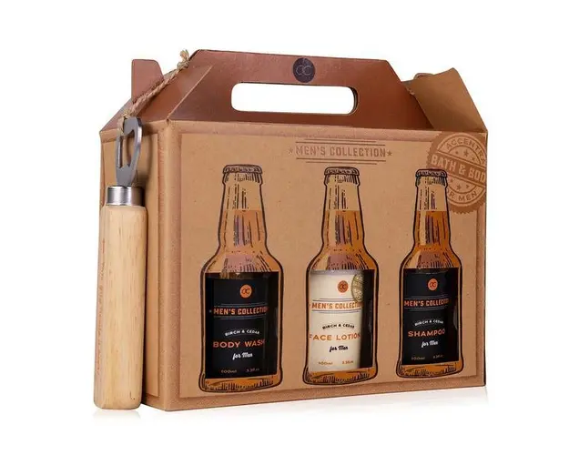 Set cadou barbati Accentra Men&#039;s Collection, Gel dus 100ml, Sapun fata 100ml, Sampon 100ml, Lotiune maini 100ml, Lotiune fata 100 ml, After shave balsam 100ml, Deschizator sticle