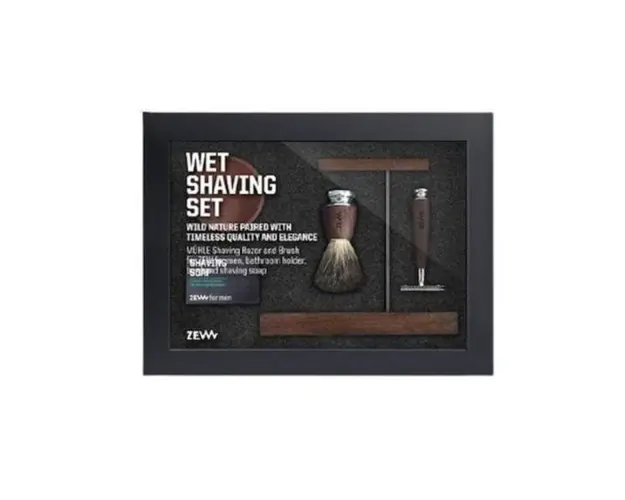 Set cadou clasic pentru barbierit, Zew for men - Sapun natural pentru barbierit 85g + Pamatuf + Unt de mango + Alantoina + Extract de aloe vera