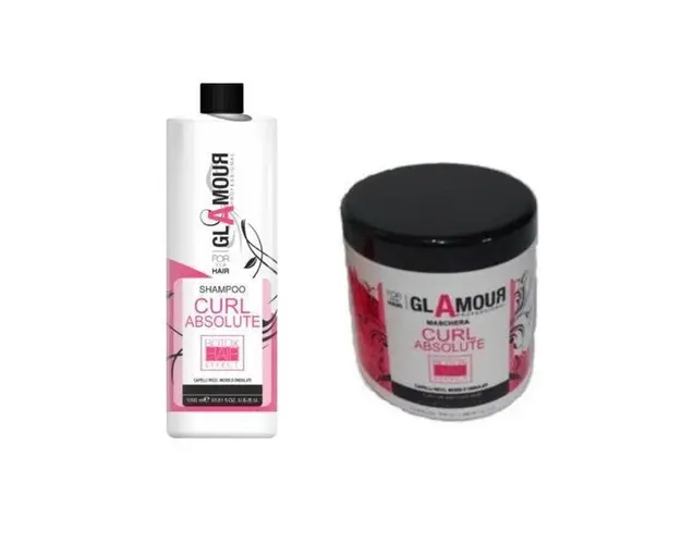 Set cadou Curl Absolut pentru parul cret cu efect de botox Sampon 1000ml + Masca 1000ml, Glamour 