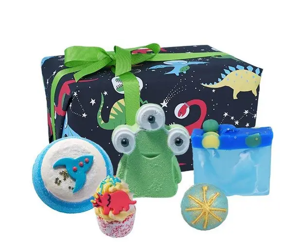 Set cadou Dino-mite, Bomb Cosmetic (bila baie 160 g + bila baie 160 g + sare baie 50 g + sare baie 30 g + sapun solid 100 g)
