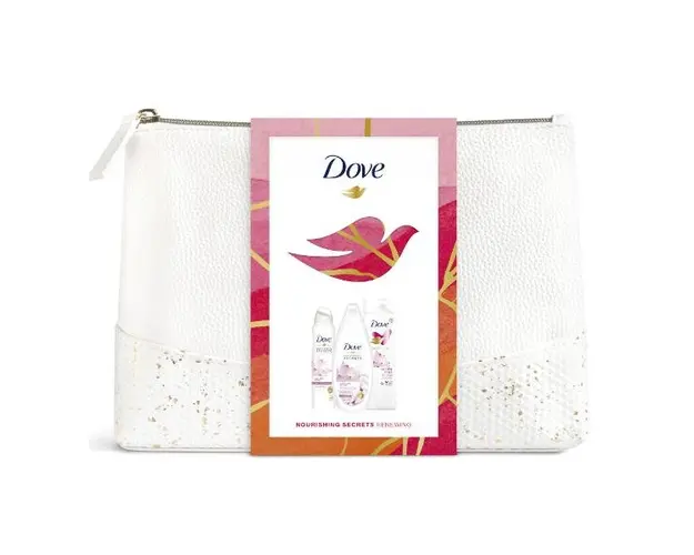 Set Cadou - Dove Nourishing Secrets Renewing Deodorant Spray 150ml + Gel de Dus 225ml + Lotiune de Corp + Geanta Cadou