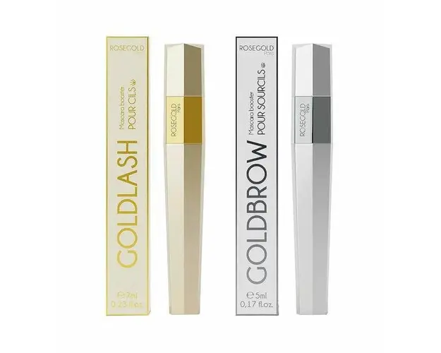 Set Cadou Duo Mascara Pentru Gene Si Sprancene - Goldlash 7ml + Goldbrow 5ml, Rosegold Paris