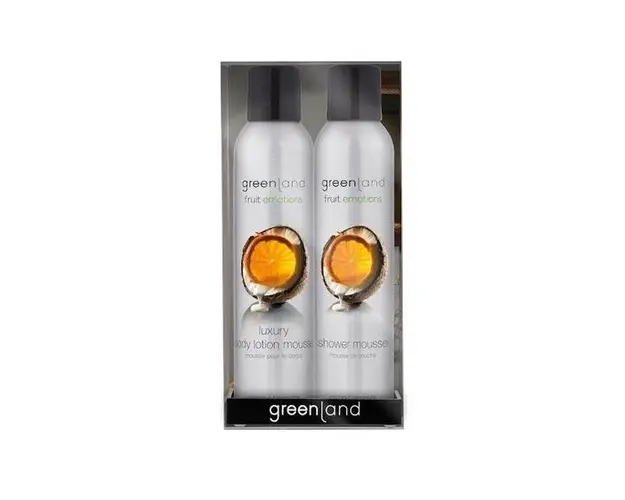 Set cadou Fruit Emotions Cocos - Mandarine, gel de dus 200ml + spray corp 200ml, Greenland