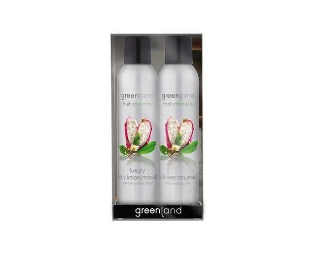 Set cadou Fruit Emotions Fructul Dragonului - Ceai Alb, gel de dus 200ml + spray corp 200ml Greenland