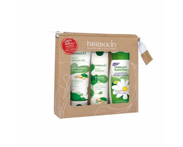 Set cadou ingrijirea corpului Herbacin Body Care Fresh, ( Gel dus 250ml + Sampon 250ml + Lotiune 250ml )