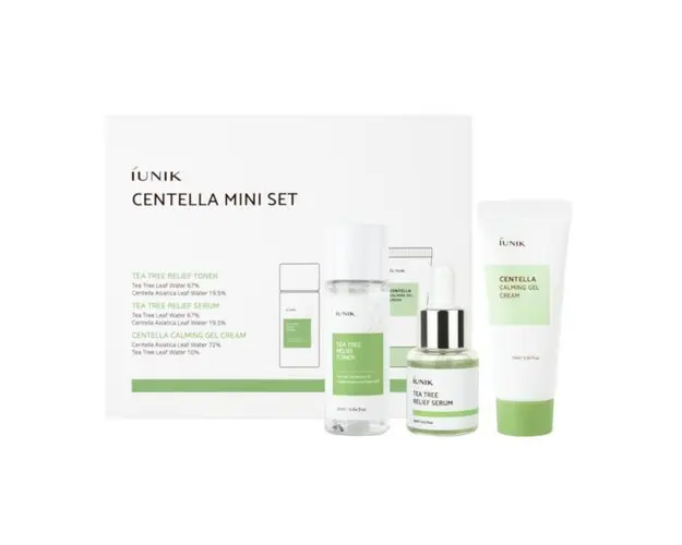 Set cadou Iunik Centella Mini Toner 25ml + Ser 15ml + Crema Gel 25ml