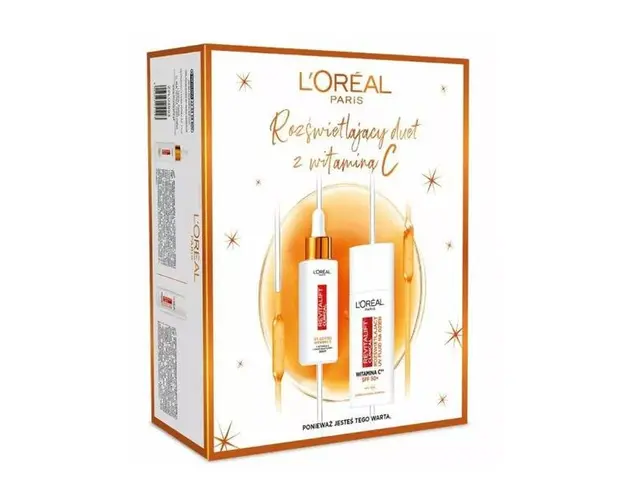 Set Cadou L&rsquo;Or&eacute;al Paris Revitalift Clinical: Ser pentru Fata - Revitalift Clinical Brightening Serum, 30 ml + Crema de Zi - Revitalift Clinical SPF 50+, 50 ml, 1 buc