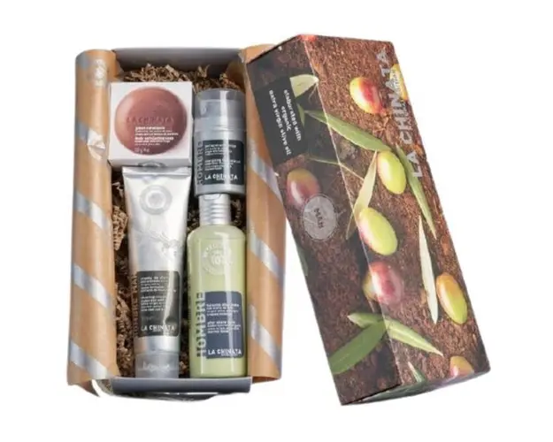 Set Cadou Men Skin Care, La Chinata - Crema pentru barbierit 150 ml + Balsam aftershave 250 ml + Sapun Exfoliant 100 gr + gel facial energizant 50 ml