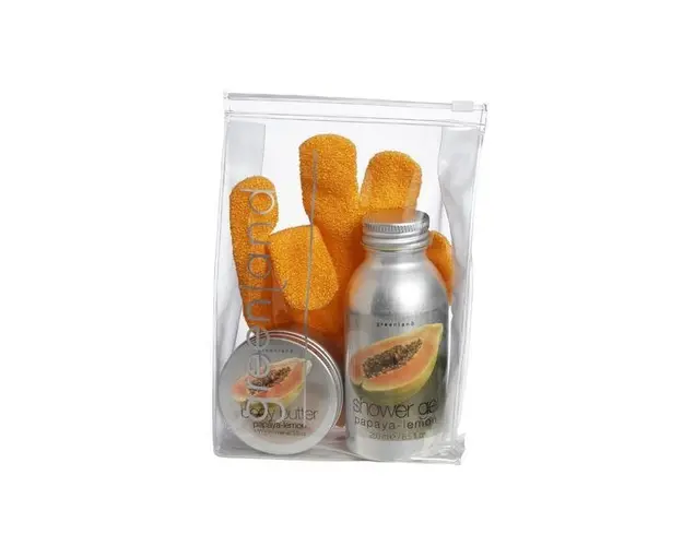 Set cadou mic, papaya-lamaie, gel dus 250ml, unt corp 100g, manusa baie, Greenland